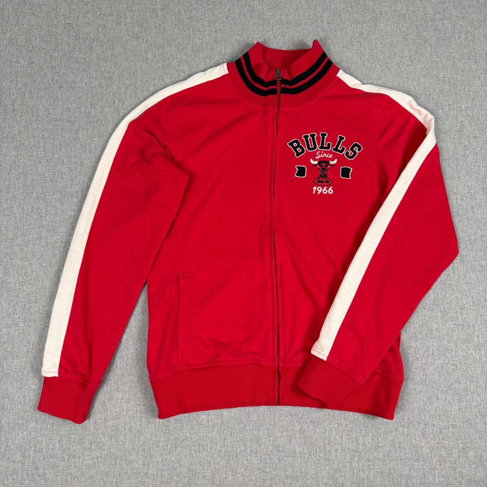G-III 4Her Chicago Bulls Track Jacket Red White Full Zip Medium NBA Sports